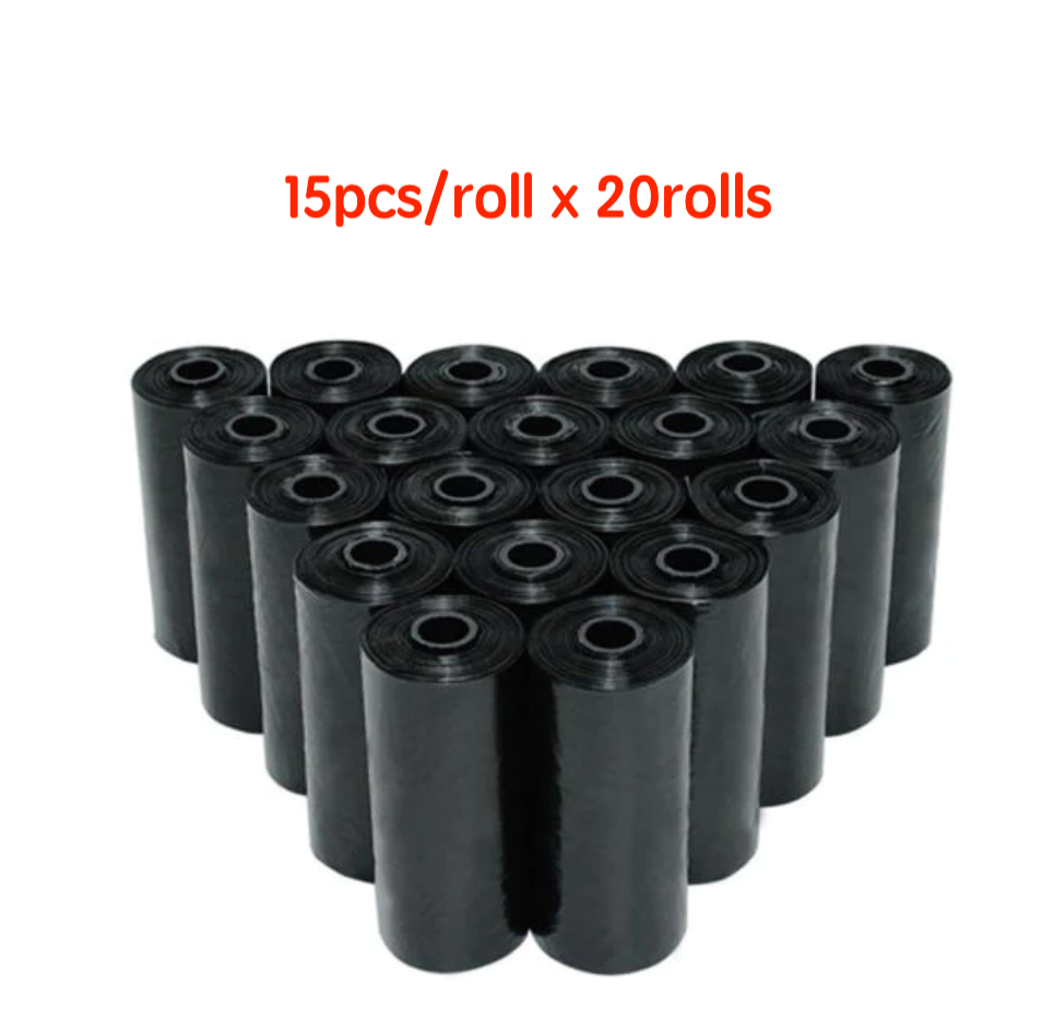 CJ black dog waste bag rolls