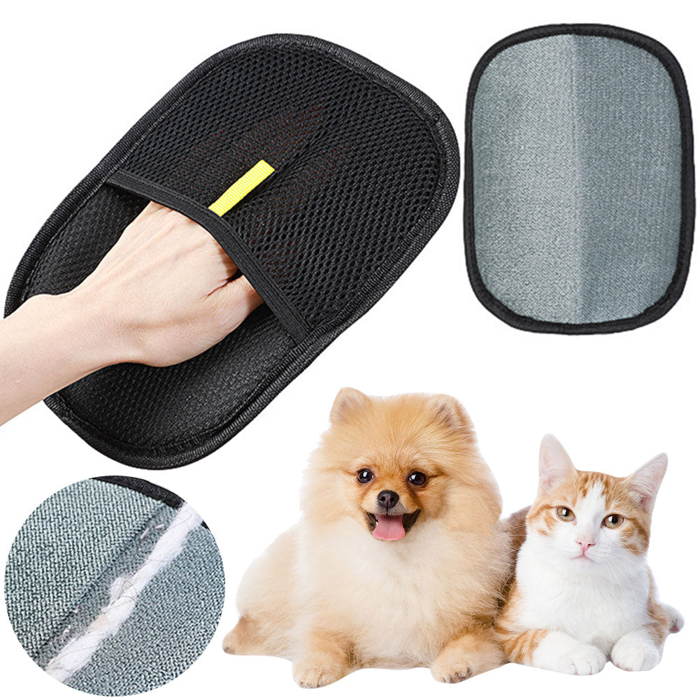 CJ black reusable pet hair remover mitt