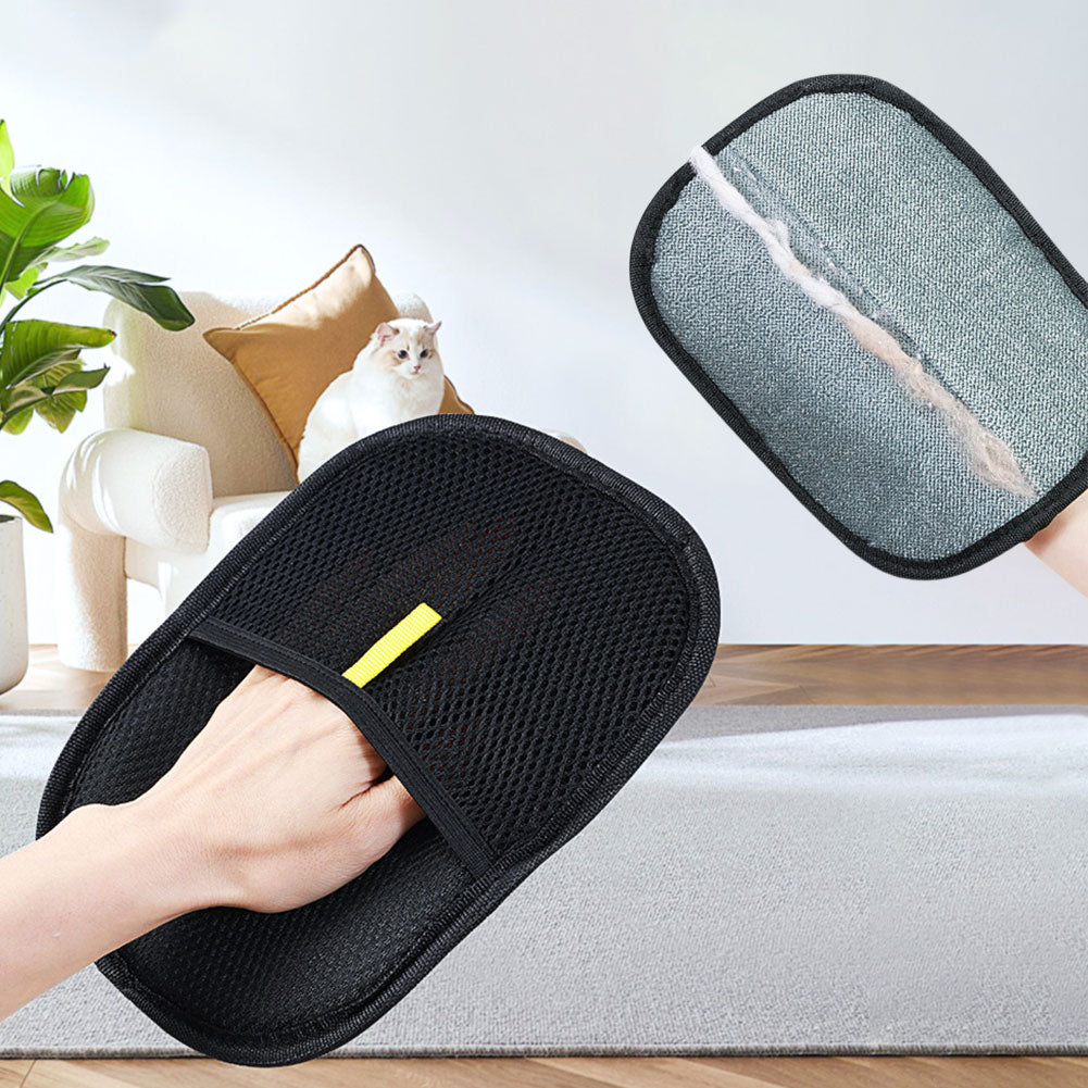 CJ black reusable pet hair remover mitt