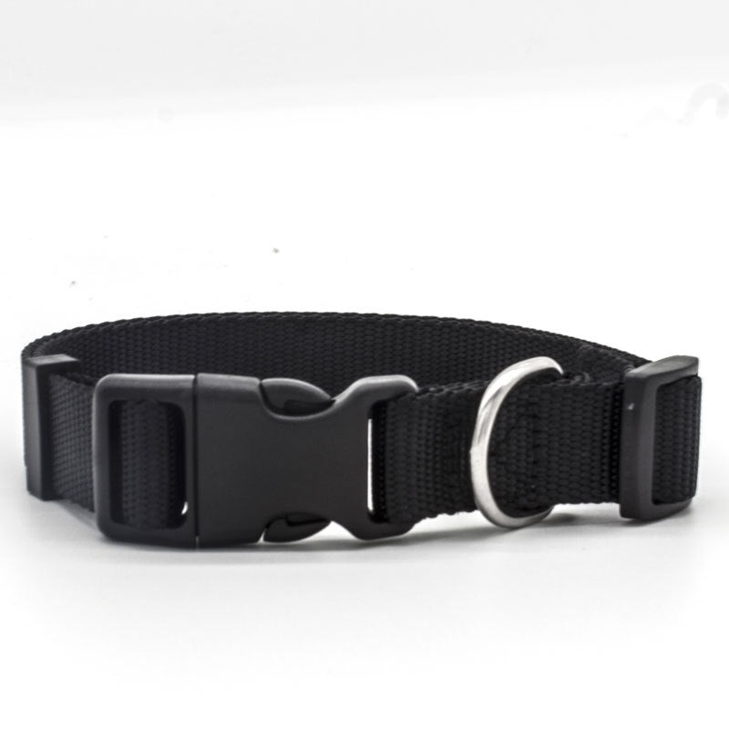 CJ black nylon dog collar