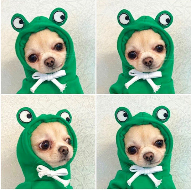 Frog fleece dog hoodie