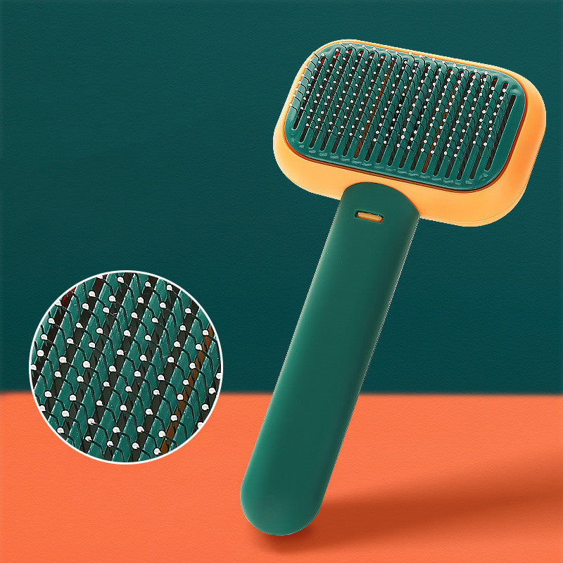 CJ green stainless steel pet grooming brush