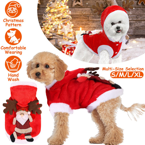 CJ Santa and reindeer holiday dog outfit